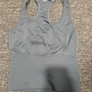 Seamless Racerback Crop Tank - Slate Gray